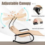  - Outdoor 2 Persons Rocking Chaise Lounge with Canopy and Wheels - Outdoor Style Company