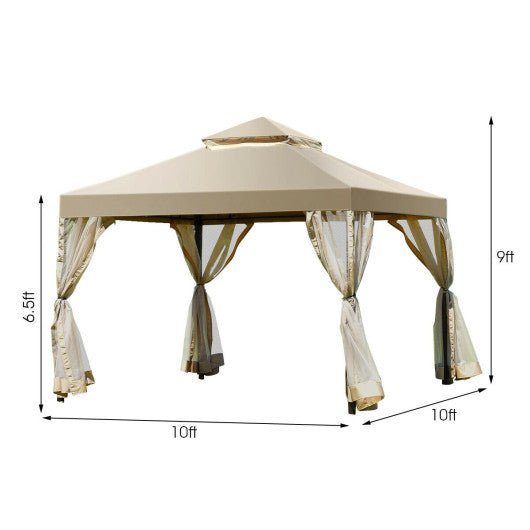  - Outdoor 2 - Tier 10 Feet x 10 Feet Screw - free Structure Shelter Gazebo Canopy - Outdoor Style Company