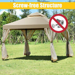  - Outdoor 2 - Tier 10 Feet x 10 Feet Screw - free Structure Shelter Gazebo Canopy - Outdoor Style Company