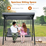  - Outdoor 3 - Seat Porch Swing with Adjust Canopy and Cushions - Outdoor Style Company