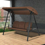  - Outdoor 3 - Seat Porch Swing with Adjust Canopy and Cushions - Outdoor Style Company