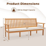  - Outdoor 3 - Seat Wood Bench with Seat Cushion and Slatted Seat - Outdoor Style Company