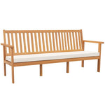  - Outdoor 3 - Seat Wood Bench with Seat Cushion and Slatted Seat - Outdoor Style Company