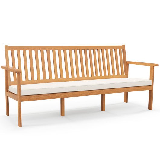  - Outdoor 3 - Seat Wood Bench with Seat Cushion and Slatted Seat - Outdoor Style Company