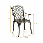  - Outdoor Aluminum Dining Set of 2 Patio Bistro Chairs - Outdoor Style Company