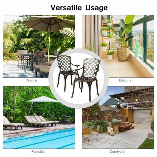  - Outdoor Aluminum Dining Set of 2 Patio Bistro Chairs - Outdoor Style Company