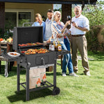  - Outdoor BBQ Charcoal Grill with 2 Foldable Side Table and Wheels - Outdoor Style Company