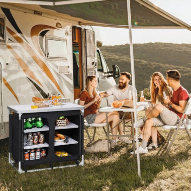  - Outdoor Camping Cooking Table with Storage Organizer - Outdoor Style Company