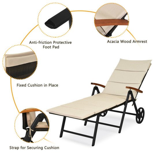  - Outdoor Chaise Lounge Chair Rattan Lounger Recliner Chair - Outdoor Style Company