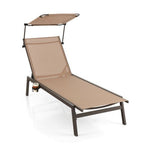  - Outdoor Chaise Lounge Chair with Sunshade and 6 Adjustable Position - Outdoor Style Company