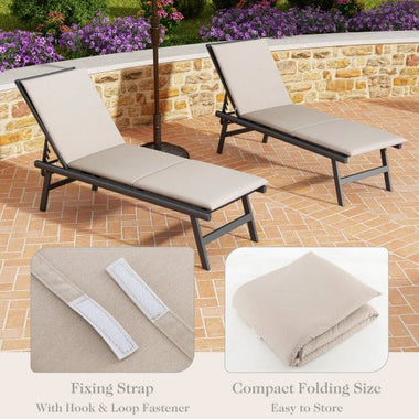 - Outdoor Chaise Lounge Cushion Patio Furniture Folding Pad with Fixing Straps - Outdoor Style Company