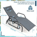  - Outdoor Chaise Lounge Glider Chair with Armrests and Pillow - Outdoor Style Company