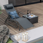  - Outdoor Chaise Lounge Glider Chair with Armrests and Pillow - Outdoor Style Company