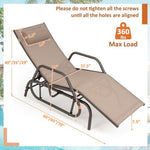  - Outdoor Chaise Lounge Glider Chair with Armrests and Pillow - Outdoor Style Company