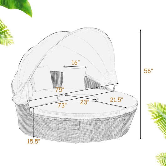  - Outdoor Daybed with Retractable Canopy - Outdoor Style Company