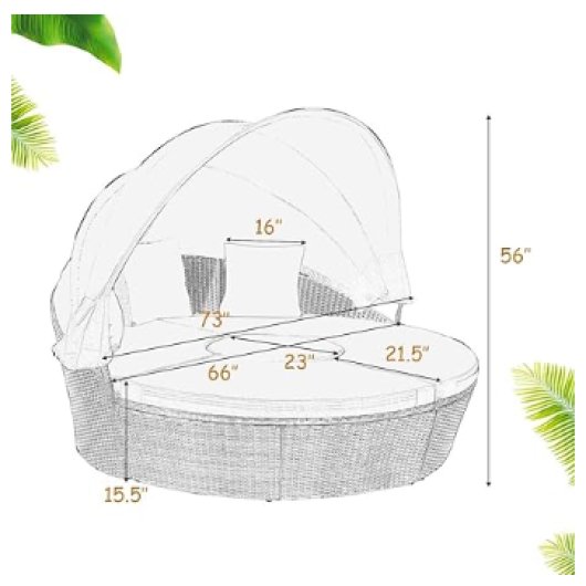  - Outdoor Daybed with Retractable Canopy - Outdoor Style Company