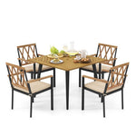  - Outdoor Dining Table and Chairs with Cushions and 1.9 inches Umbrella Hole - Outdoor Style Company