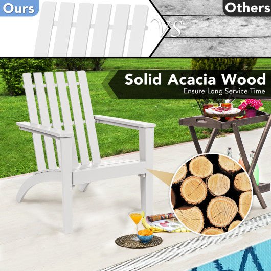  - Outdoor Durable Patio Acacia Wood Adirondack Lounge Armchair - Outdoor Style Company