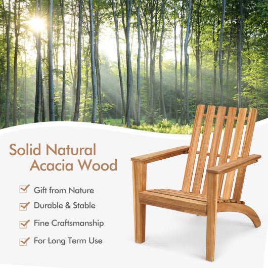  - Outdoor Durable Patio Acacia Wood Adirondack Lounge Armchair - Outdoor Style Company