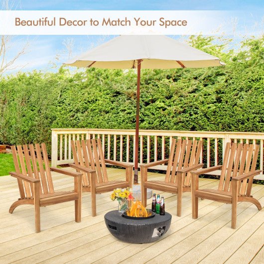  - Outdoor Durable Patio Acacia Wood Adirondack Lounge Armchair - Outdoor Style Company