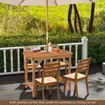  - Outdoor Fir Wood Dining Table with 1.5 Inch Umbrella Hole - Outdoor Style Company