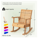  - Outdoor Fir Wood Rocking Chair with High Backrest - Outdoor Style Company