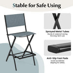  - Outdoor Folding Bar Height Stool Set of 4 with Metal Frame and Footrest - Outdoor Style Company