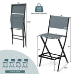  - Outdoor Folding Bar Height Stool Set of 4 with Metal Frame and Footrest - Outdoor Style Company