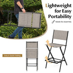  - Outdoor Folding Bar Height Stool Set of 4 with Metal Frame and Footrest - Outdoor Style Company