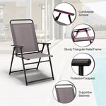  - Outdoor Folding Sling Chairs Set of 4 with Armrest and Backrest - Outdoor Style Company