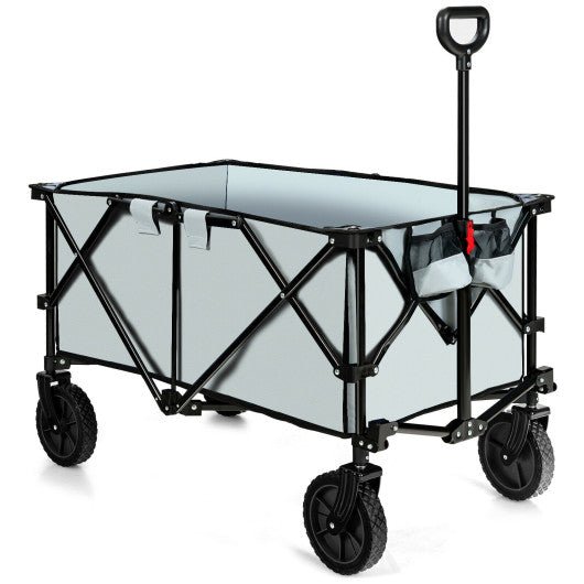  - Outdoor Folding Wagon Cart with Adjustable Handle and Universal Wheels - Outdoor Style Company