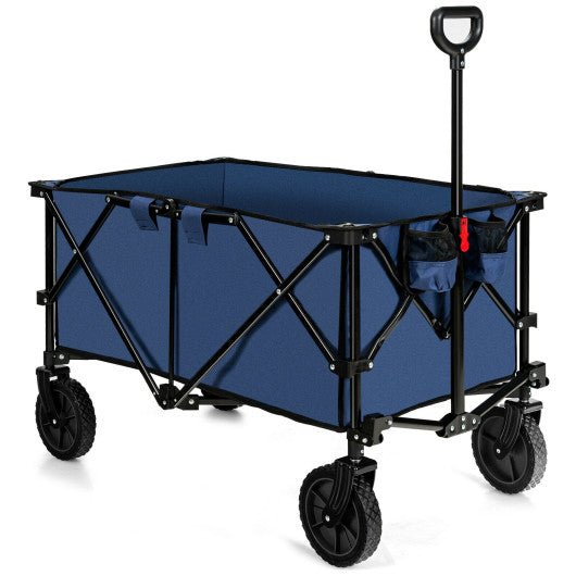  - Outdoor Folding Wagon Cart with Adjustable Handle and Universal Wheels - Outdoor Style Company