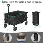 - Outdoor Folding Wagon Cart with Adjustable Handle and Universal Wheels - Outdoor Style Company