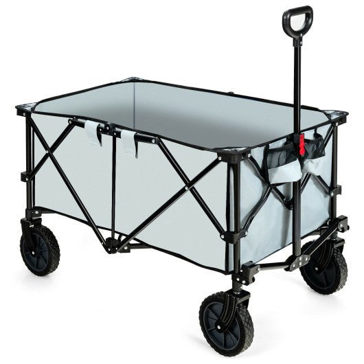  - Outdoor Folding Wagon Cart with Adjustable Handle and Universal Wheels - Outdoor Style Company