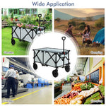  - Outdoor Folding Wagon Cart with Adjustable Handle and Universal Wheels - Outdoor Style Company