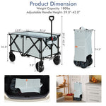  - Outdoor Folding Wagon Cart with Adjustable Handle and Universal Wheels - Outdoor Style Company