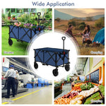  - Outdoor Folding Wagon Cart with Adjustable Handle and Universal Wheels - Outdoor Style Company
