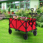  - Outdoor Folding Wagon Cart with Adjustable Handle and Universal Wheels - Outdoor Style Company