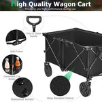  - Outdoor Folding Wagon Cart with Adjustable Handle and Universal Wheels - Outdoor Style Company