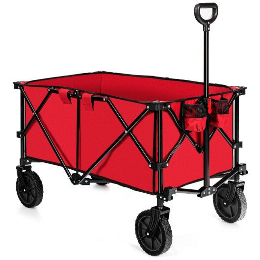  - Outdoor Folding Wagon Cart with Adjustable Handle and Universal Wheels - Outdoor Style Company