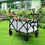  - Outdoor Folding Wagon Cart with Adjustable Handle and Universal Wheels - Outdoor Style Company