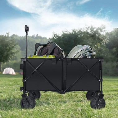  - Outdoor Folding Wagon Cart with Adjustable Handle and Universal Wheels - Outdoor Style Company