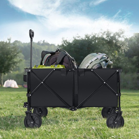  - Outdoor Folding Wagon Cart with Adjustable Handle and Universal Wheels - Outdoor Style Company