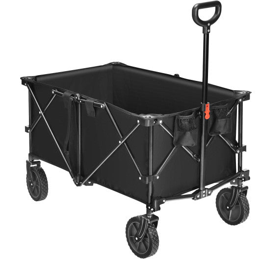  - Outdoor Folding Wagon Cart with Adjustable Handle and Universal Wheels - Outdoor Style Company