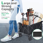  - Outdoor Folding Wagon Cart with Adjustable Handle and Universal Wheels - Outdoor Style Company