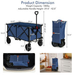  - Outdoor Folding Wagon Cart with Adjustable Handle and Universal Wheels - Outdoor Style Company