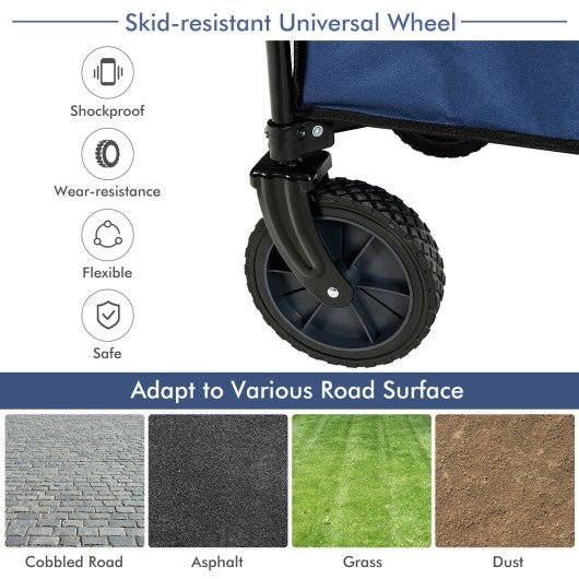  - Outdoor Folding Wagon Cart with Adjustable Handle and Universal Wheels - Outdoor Style Company