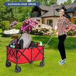  - Outdoor Folding Wagon Cart with Adjustable Handle and Universal Wheels - Outdoor Style Company