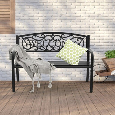  - Outdoor Furniture Steel Frame Porch Garden Bench - Outdoor Style Company