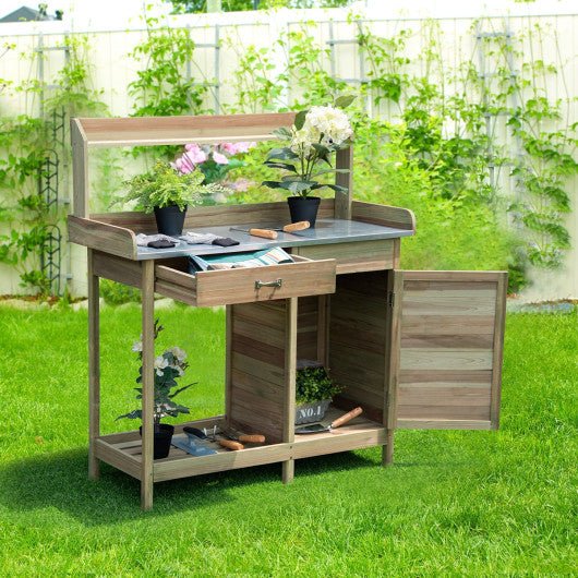  - Outdoor Garden Wooden Work Station Potting Bench - Outdoor Style Company